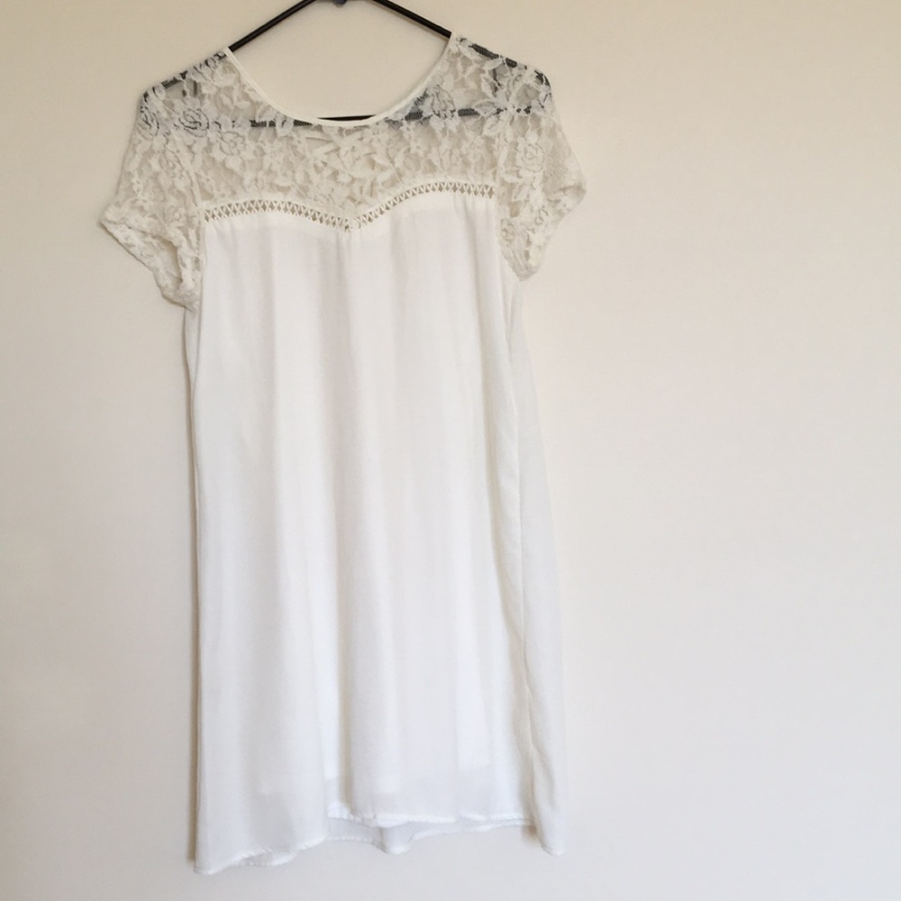 White Lace-top Dress